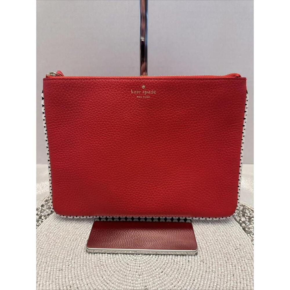 NWT Kate Spade $199 Sheffield Street Gia Leather Clutch-Prickly Pear #wlru4936